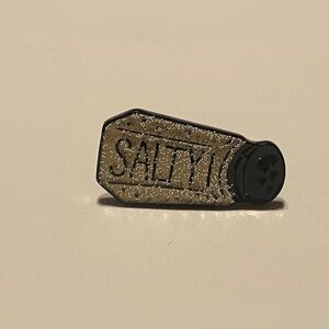 Salty Enamel Salt Shaker Glittery Pin #9125